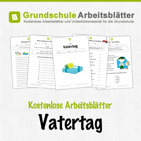 Kostenlose Arbeitsblätter Vatertag