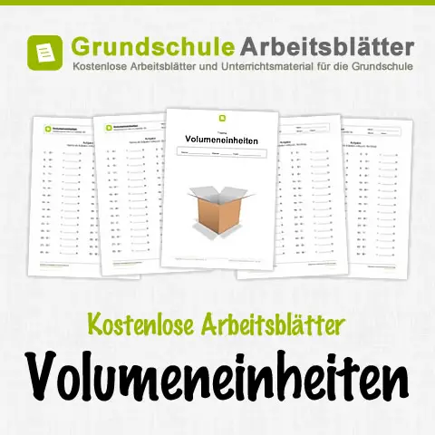 Kostenlose Arbeitsblätter Volumeneinheiten