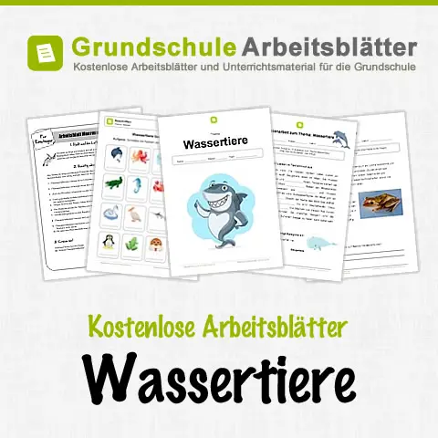 Kostenlose Arbeitsblätter Wassertiere