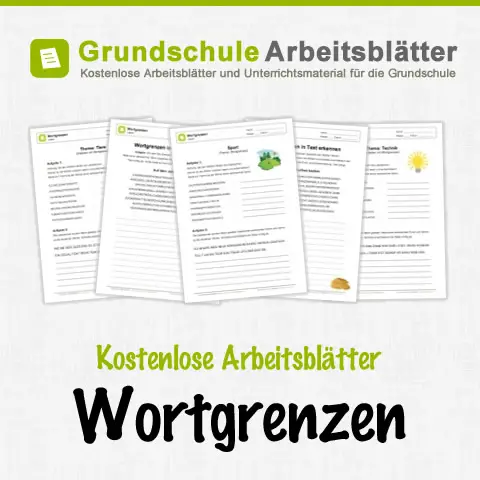 Kostenlose Arbeitsblätter Wortgrenzen