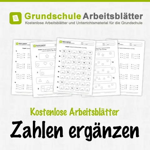 Kostenlose Arbeitsblätter Zahlen ergänzen