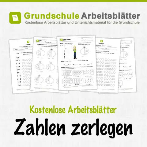 Kostenlose Arbeitsblätter zum Zahlen zerlegen