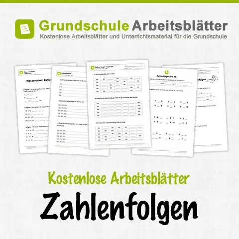 Kostenlose Arbeitsblätter Zahlenfolgen