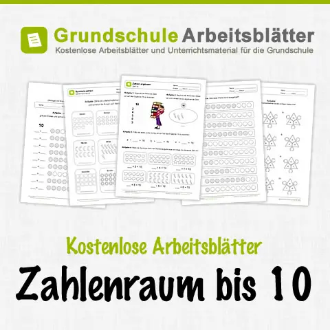 Kostenlose Arbeitsblätter: Zahlenraum bis 10