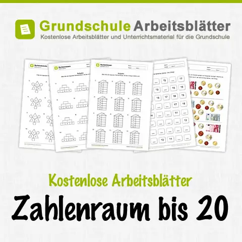 Kostenlose Arbeitsblätter: Zahlenraum bis 20