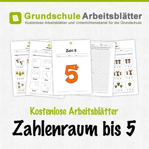 Kostenlose Arbeitsblätter: Zahlenraum bis 5