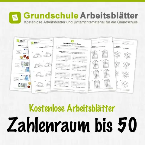 Kostenlose Arbeitsblätter: Zahlenraum bis 50