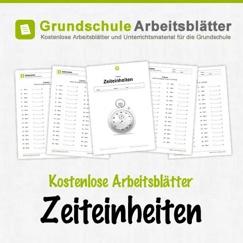 Kostenlose Arbeitsblätter Zeiteinheiten