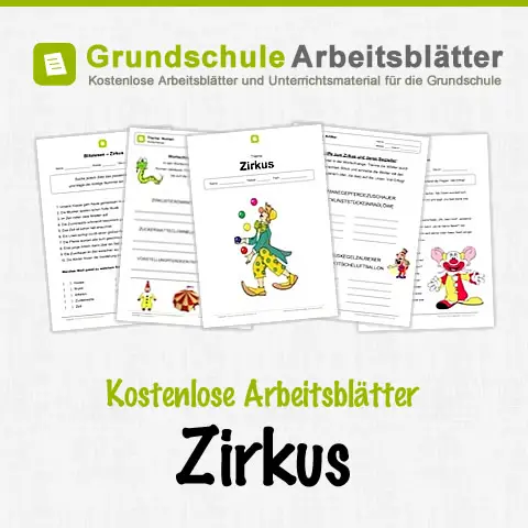 Kostenlose Arbeitsblätter Zirkus