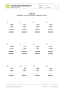 Schriftliche Subtraktion