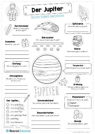 Weltall Planeten Kostenlose Arbeitsblatter