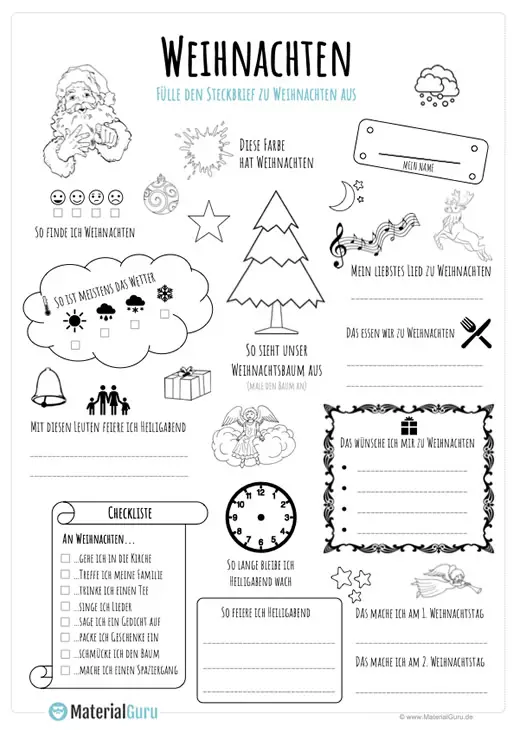 Weihnachten In Anderen Ländern Grundschule Steckbrief