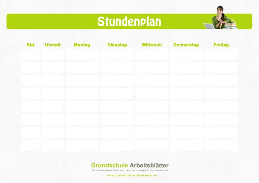 Stundenplan Fur Die Grundschule